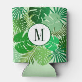 熱帯離れ雨林の葉ジャングルモノグラム 缶クーラー (裏面)