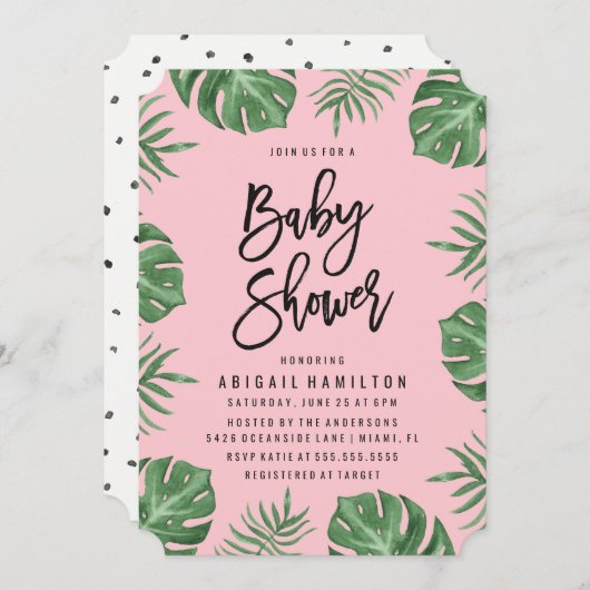 熱帯離れ | ベビーシャワー招待状 招待状 (正面/裏面)