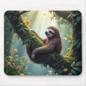 熱帯雨林に棲むかわいいナマケモノ マウスパッド (正面)