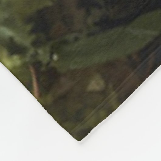 熱帯雨林に棲むオランウータン フリースブランケット (角)