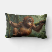 熱帯雨林に棲むオランウータン ランバークッション (裏面)