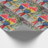 熱帯雨林のオウム ラッピングペーパー (角)