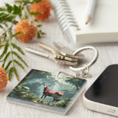 熱帯雨林のオカピ(Zebra Giraffe) キーホルダー (正面右)