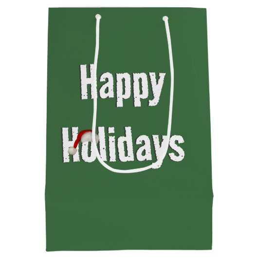 熱帯雨林のクリスマスサンタスロース ミディアムペーパーバッグ (裏面)