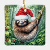 熱帯雨林のクリスマススロース セラミックオーナメント (正面)