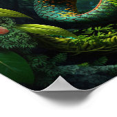 熱帯雨林のグリーンヘビ ポスター (角)