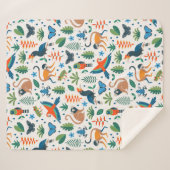 熱帯雨林の動物のパターン シェルパブランケット (正面(横))