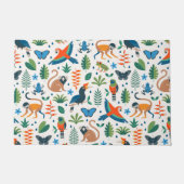 熱帯雨林の動物のパターン ドアマット (正面)