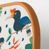 熱帯雨林の動物のパターン ピックルボールラケット (左詳細)