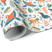 熱帯雨林の動物のパターン ラッピングペーパー (ロールコーナー)