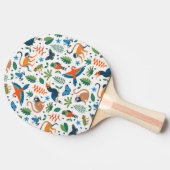 熱帯雨林の動物のパターン 卓球ラケット (横)