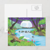 熱帯雨林の川 ポストカード (正面/裏面)