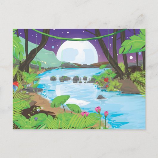 熱帯雨林の川 ポストカード (正面)