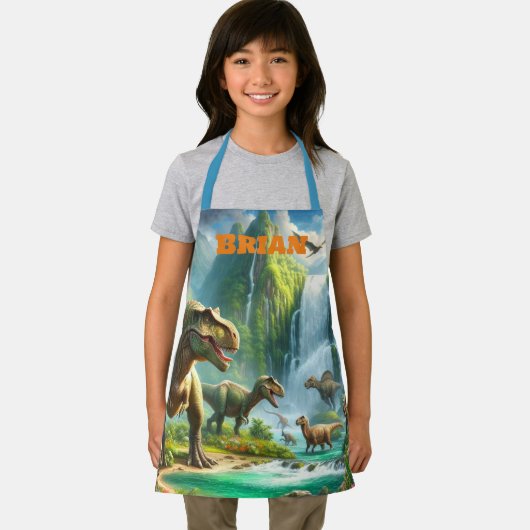 熱帯雨林の恐竜パーソナライズされた エプロン (インサイチュ)