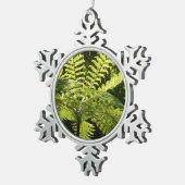 熱帯雨林の木シダ スノーフレークピューターオーナメント (右)