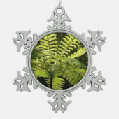 熱帯雨林の木シダ スノーフレークピューターオーナメント (正面)