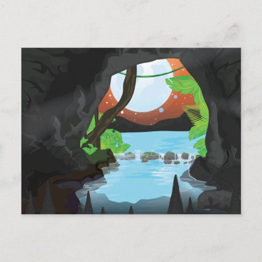 熱帯雨林の洞窟 ポストカード (正面)