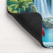 熱帯雨林の滝 マウスパッド (コーナー)