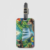 熱帯雨林の滝 ラゲッジタグ (正面縦)