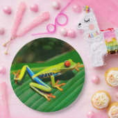 熱帯雨林の緑の目が赤いアマガエル ペーパープレート (パーティー)