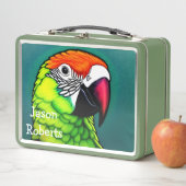 熱帯雨林の美しい:エキゾチックな野生のオウム メタルランチボックス (インサイチュ)