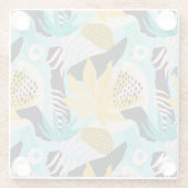 熱帯雨林の葉パターン ガラスコースター (裏面)