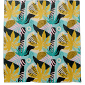 熱帯雨林の葉パターン シャワーカーテン (正面)