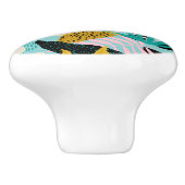 熱帯雨林の葉パターン セラミックノブ (側面)