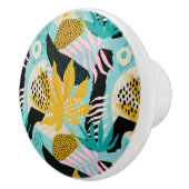 熱帯雨林の葉パターン セラミックノブ (右)