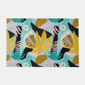 熱帯雨林の葉パターン ドアマット (正面)