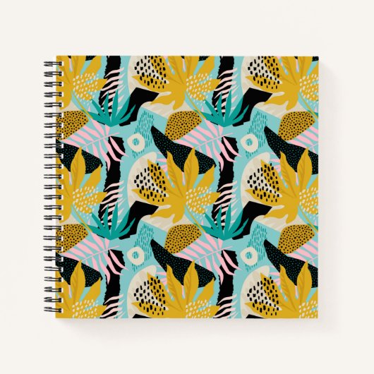 熱帯雨林の葉パターン ノートブック (正面)
