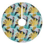 熱帯雨林の葉パターン ブラッシュドポリエステルツリースカート (正面)