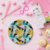 熱帯雨林の葉パターン ペーパープレート (パーティー)