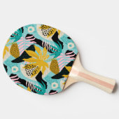 熱帯雨林の葉パターン 卓球ラケット (横)