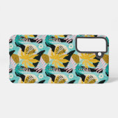 熱帯雨林の葉パターン SAMSUNG GALAXYケース (裏面横)