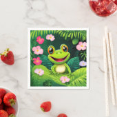 熱帯雨林の野生動物のカエル スタンダードカクテルナプキン (インサイチュ)