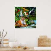 熱帯雨林の野生生物 ポスター (キッチン)