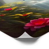 熱帯雨林の青いモルフォ蝶 ポスター (角)