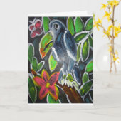 熱帯雨林のToucanの芸術 カード (黄色い花)