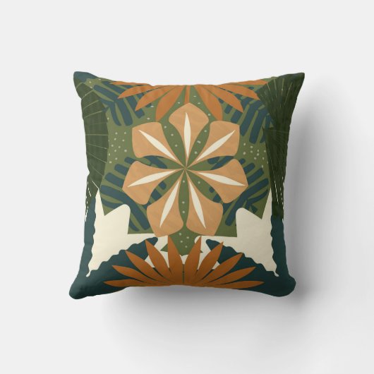 熱帯雨林オレンジグリーン クッション (裏面)