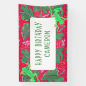 熱帯雨林カエル誕生日 横断幕 (縦)