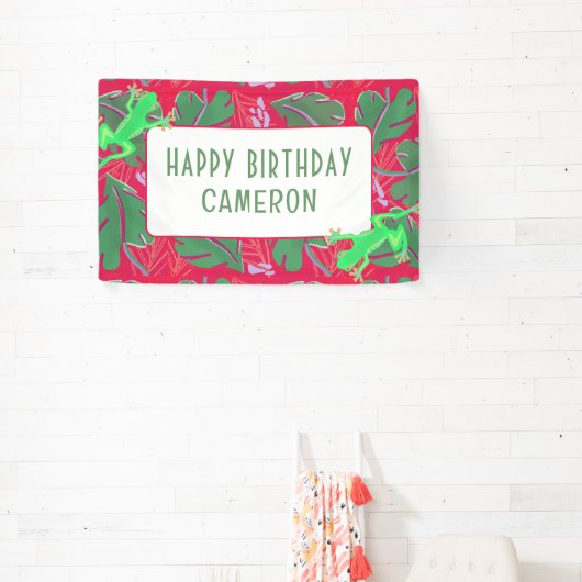 熱帯雨林カエル誕生日 横断幕 (インサイチュ)