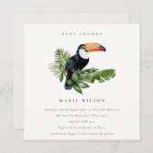 熱帯雨林トゥーカンベビーシャワー招待状 サンキューカード (正面/裏面)