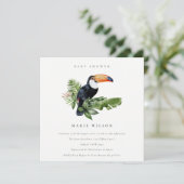 熱帯雨林トゥーカンベビーシャワー招待状 サンキューカード (スタンド正面)