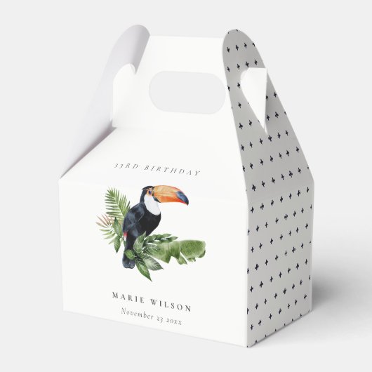 熱帯雨林トゥーカン動物類任意の年齢誕生日 フェイバーボックス (裏面サイド)