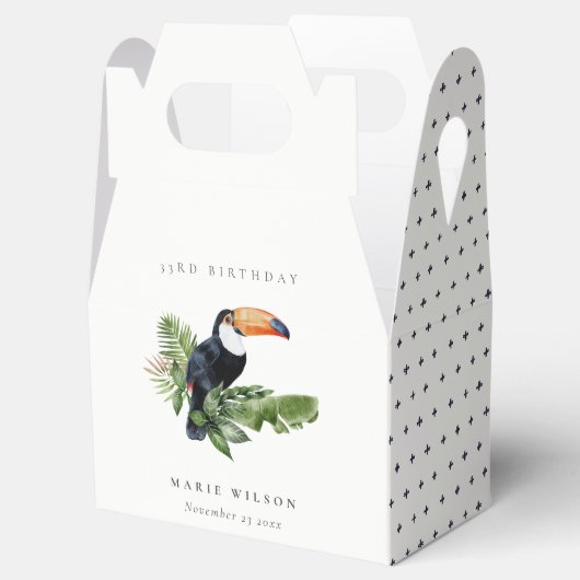 熱帯雨林トゥーカン動物類任意の年齢誕生日 フェイバーボックス (オープン)