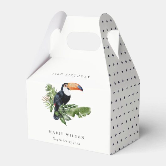 熱帯雨林トゥーカン動物類任意の年齢誕生日 フェイバーボックス (正面サイド)