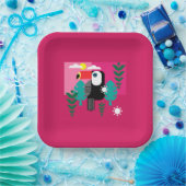 熱帯雨林トゥーカン ペーパープレート (パーティー)