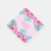 熱帯雨林ハイビスカスフラワーベビーシャワー スタンダードランチョンナプキン (角)