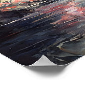 熱帯雨林ピンクフラミンゴヴィンテージ ポスター (角)